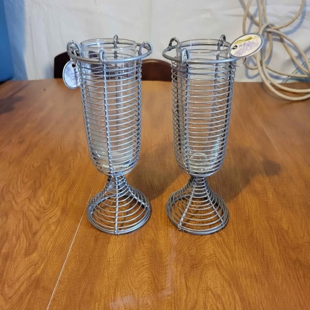 Silver Wire Champagne Flute Holders